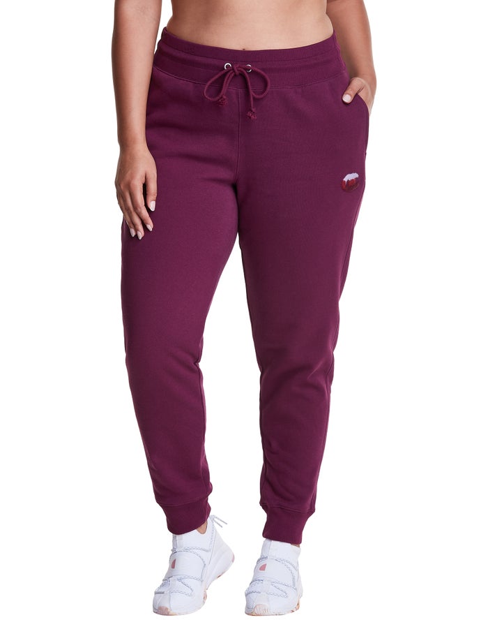 Champion Womens Joggers NZ - Plus Reverse Weave Ombre Chenille Logo Dark Purple ( 3807-MFELP )